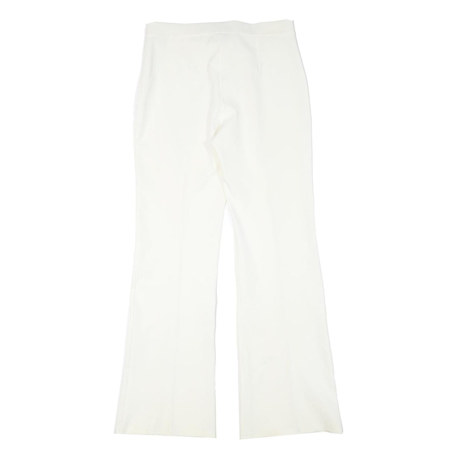 Womens White Regular Fit Polyester Blend Trousers W28 L29 Zip Closure Elegant