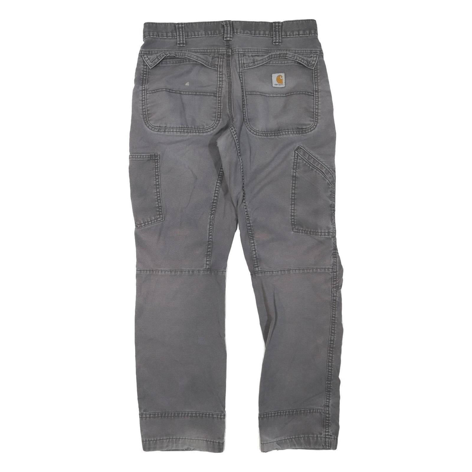 CARHARTT Mens Regular Fit Grey Denim Jeans W32 L29 Workwear Zip Closure