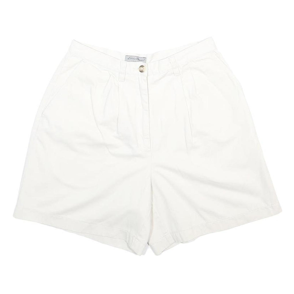 EDDIE BAUER Womens White Casual Cotton Shorts S W26 Relaxed Fit Summer