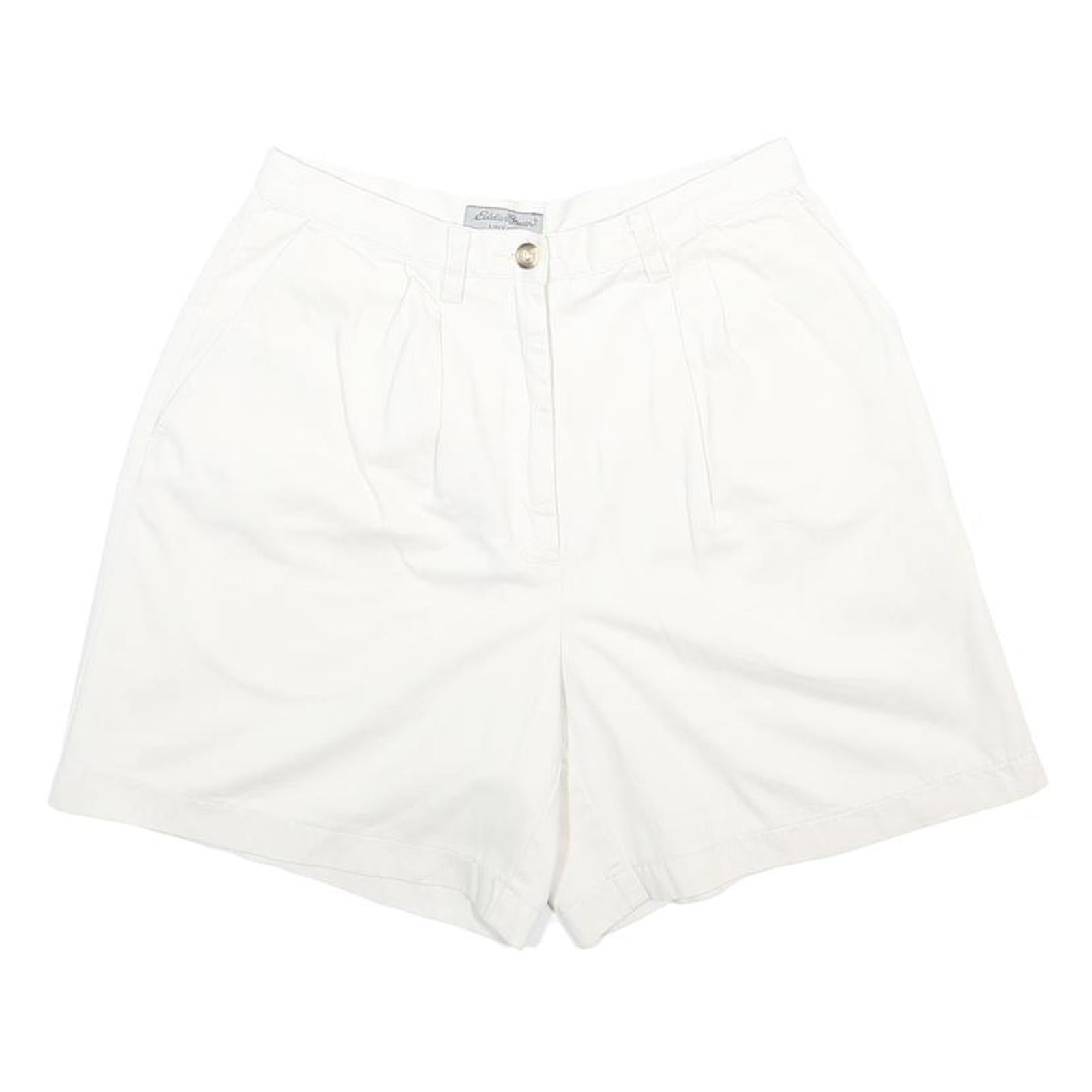EDDIE BAUER Womens White Casual Cotton Shorts S W26 Relaxed Fit Summer