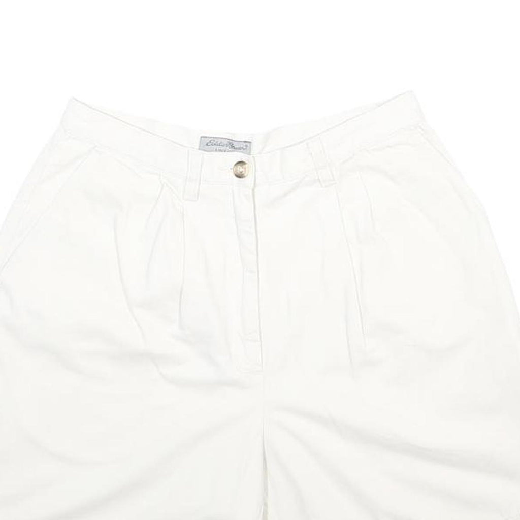 EDDIE BAUER Womens White Casual Cotton Shorts S W26 Relaxed Fit Summer