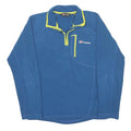 BERGHAUS Mens Blue & Green 1/4 Zip Fleece Sweatshirt S Outdoor Activewear