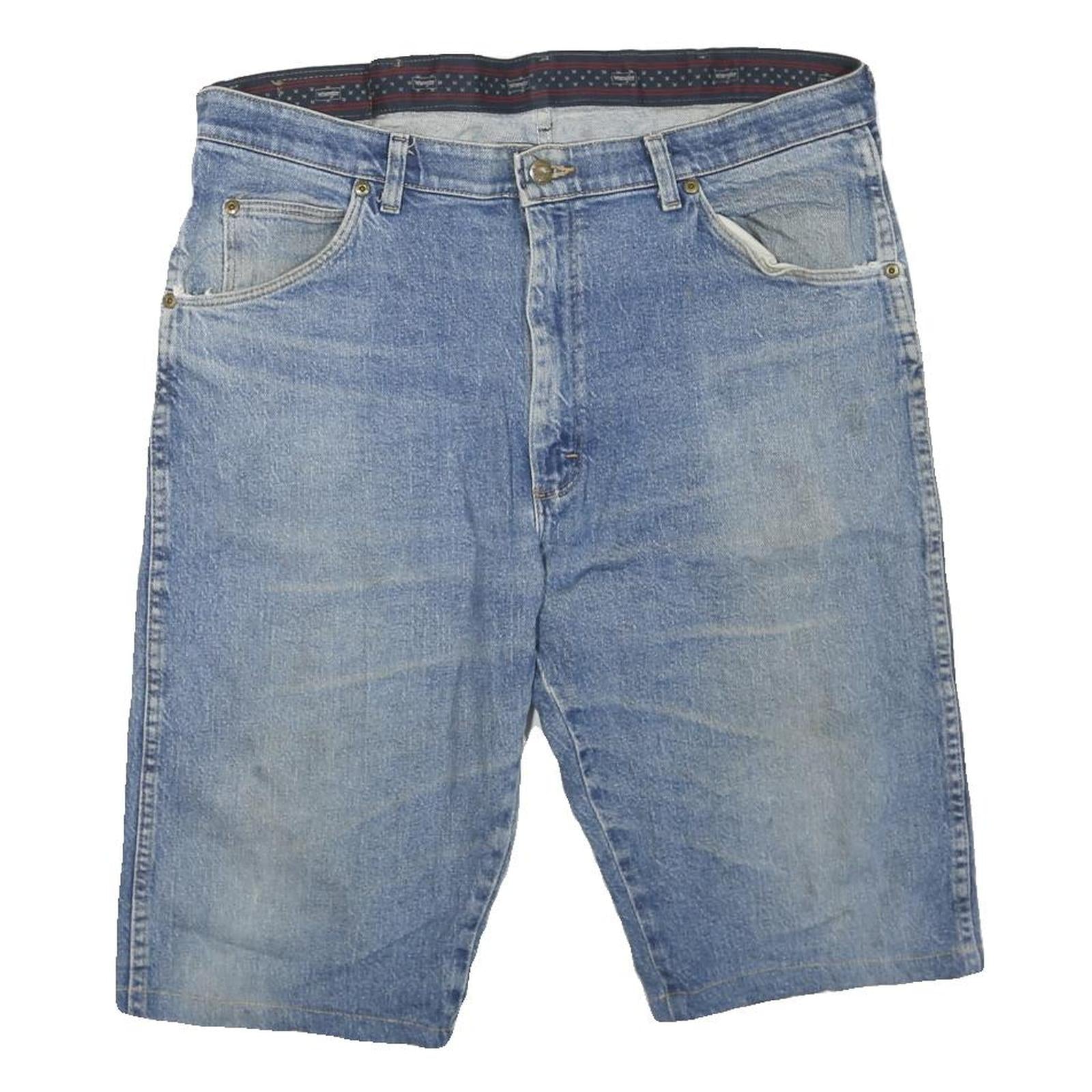 WRANGLER Mens Shorts Blue Denim Casual L W38 Cotton Blend Comfort Fit