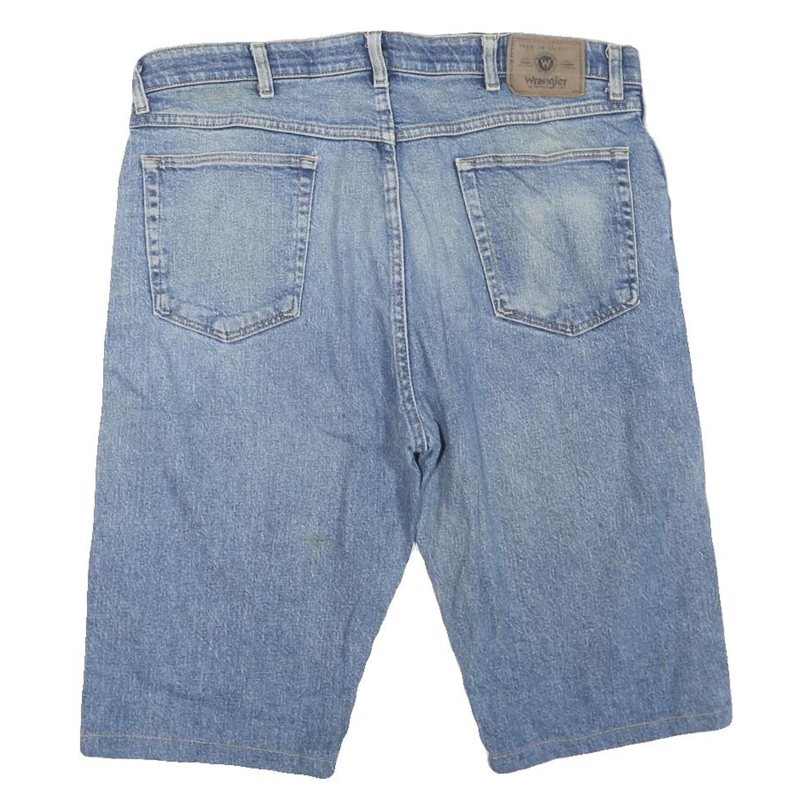 WRANGLER Mens Shorts Blue Denim Casual L W38 Cotton Blend Comfort Fit