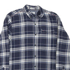 TOMMY HILFIGER Mens Blue White Check Shirt M Cotton Blend Casual Button-Down