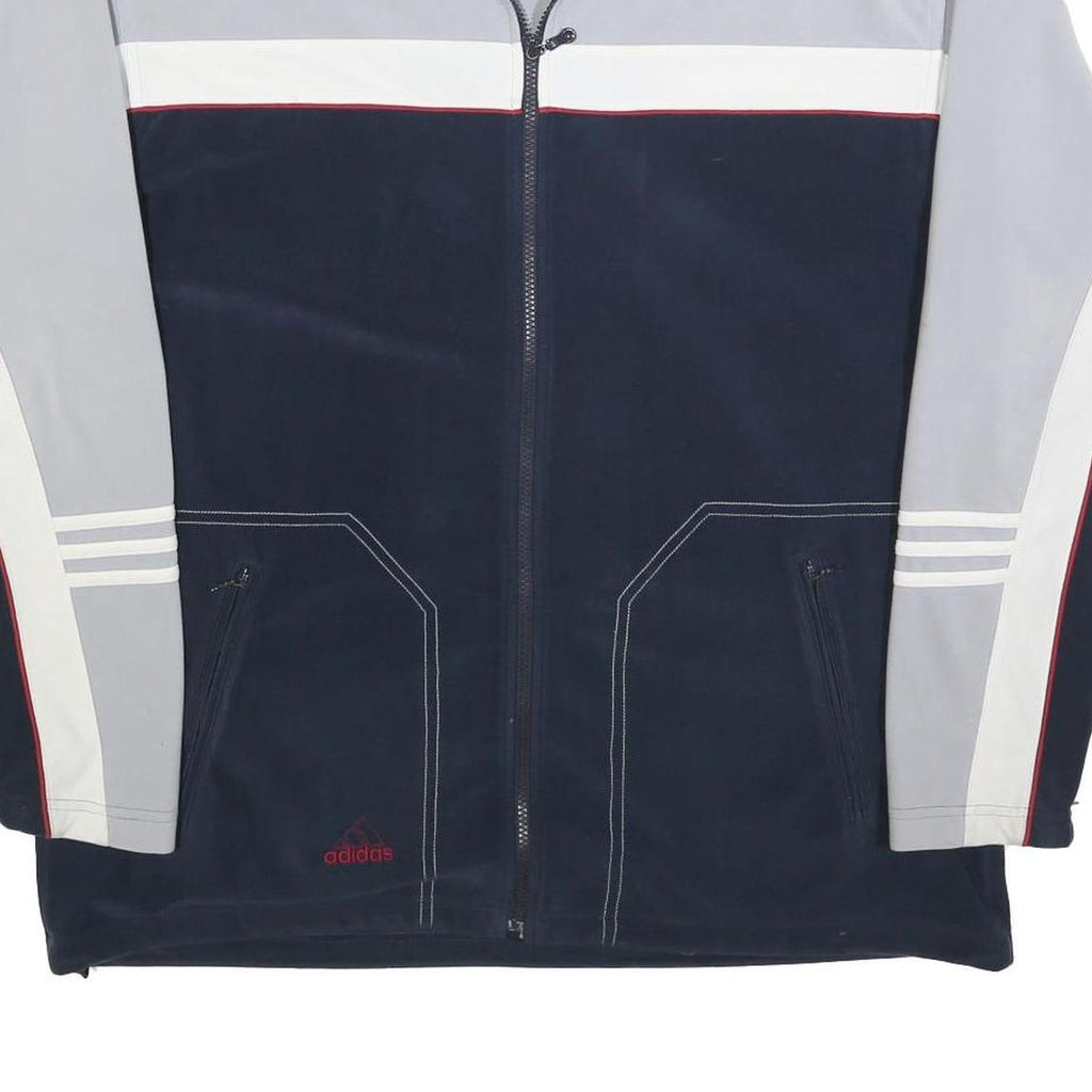 ADIDAS Mens Navy & Grey Colour Block Zip Jacket XL Polyester Sportswear Casual