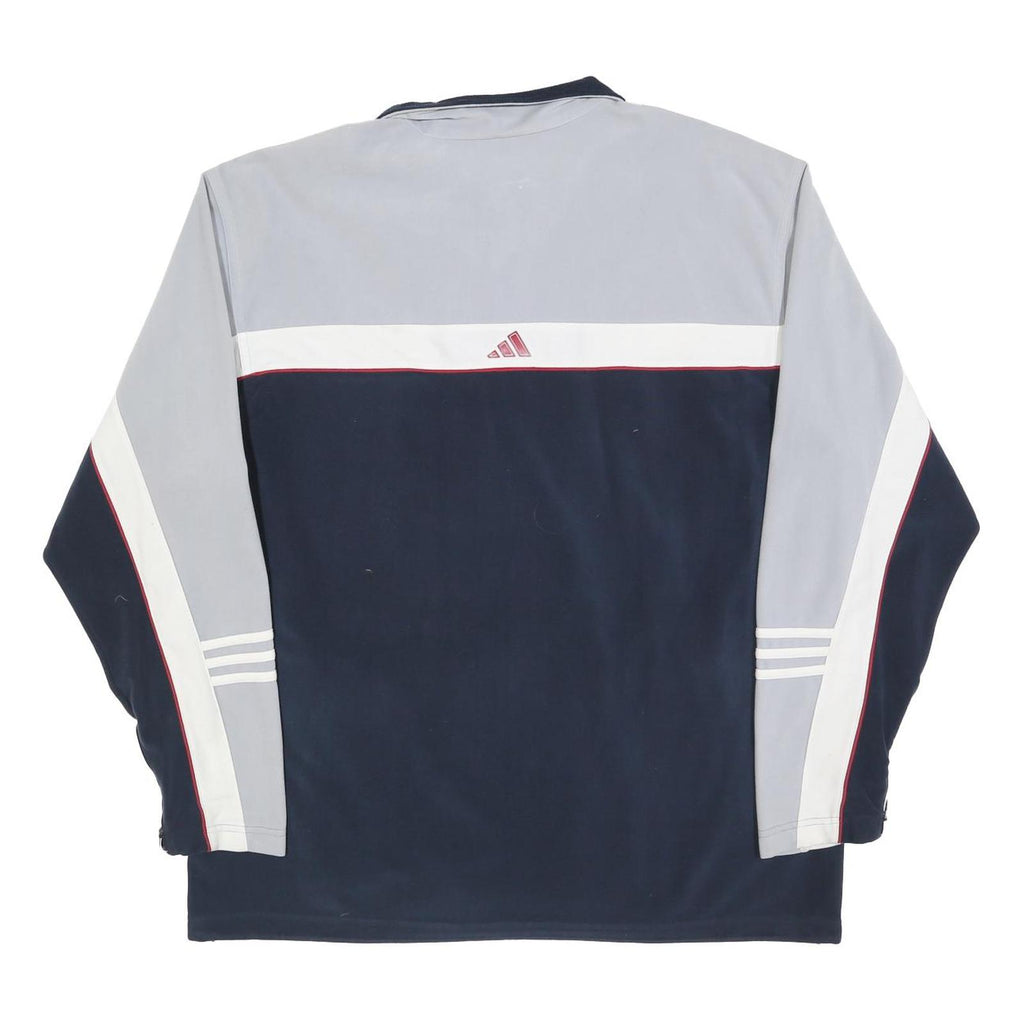 ADIDAS Mens Navy & Grey Colour Block Zip Jacket XL Polyester Sportswear Casual