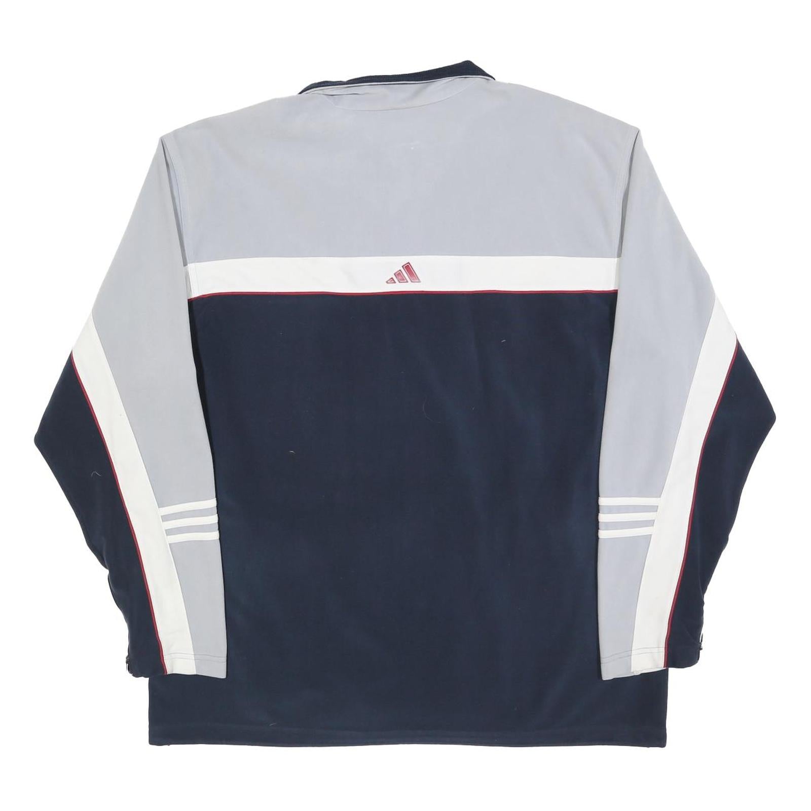 ADIDAS Mens Navy & Grey Colour Block Zip Jacket XL Polyester Sportswear Casual