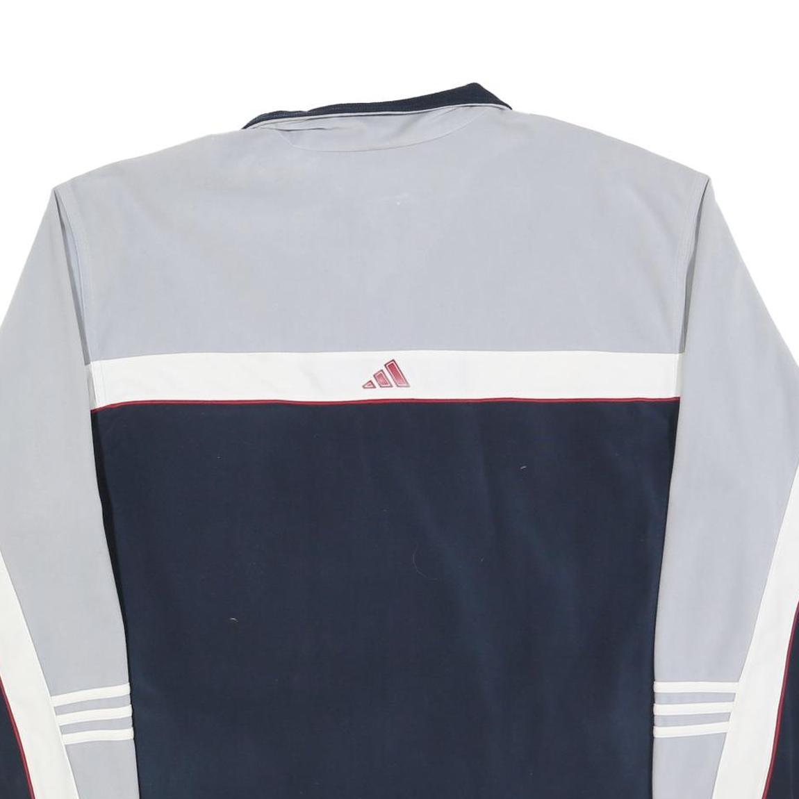 ADIDAS Mens Navy & Grey Colour Block Zip Jacket XL Polyester Sportswear Casual