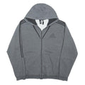 ADIDAS Mens Grey Full Zip Hoodie L Cotton Blend Casual Sportswear