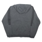 ADIDAS Mens Grey Full Zip Hoodie L Cotton Blend Casual Sportswear