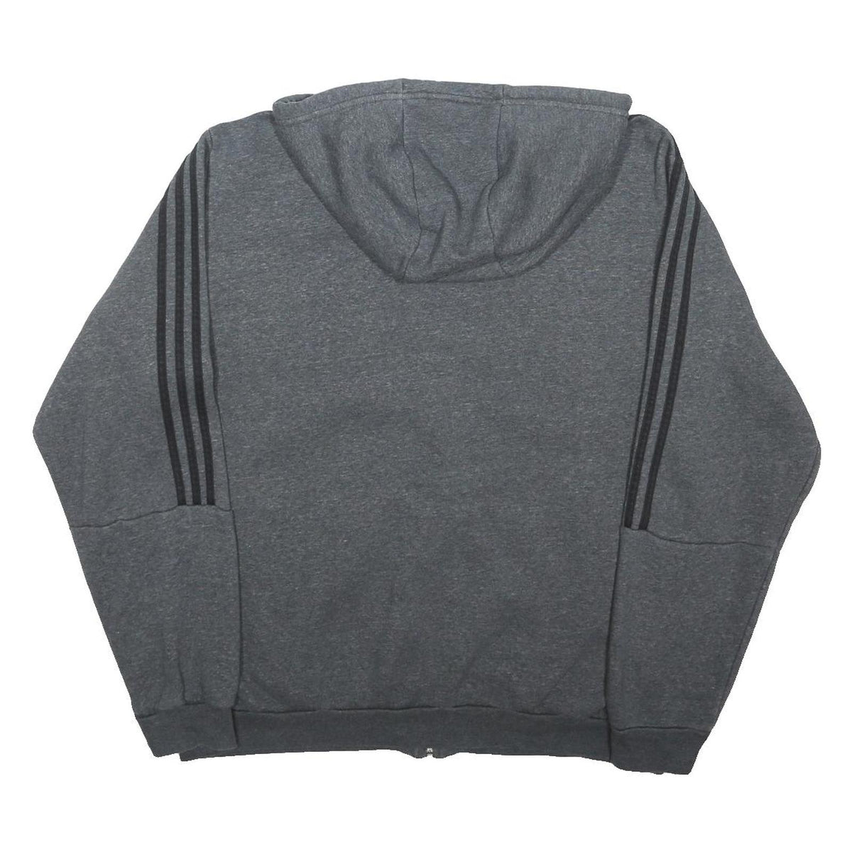 ADIDAS Mens Grey Full Zip Hoodie L Cotton Blend Casual Sportswear