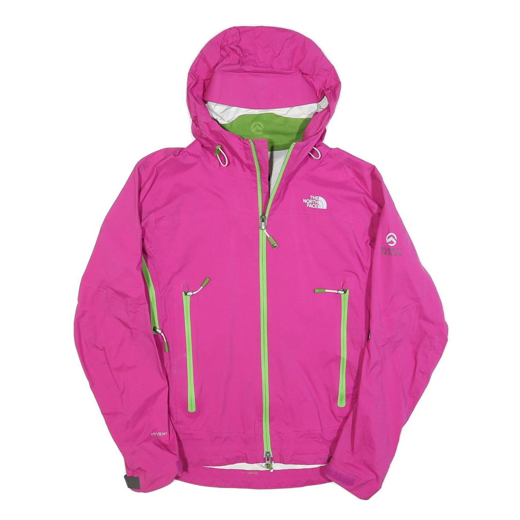 THE NORTH FACE Womens Pink & Green Outdoor Jacket S Synthetic Lightweight Zip