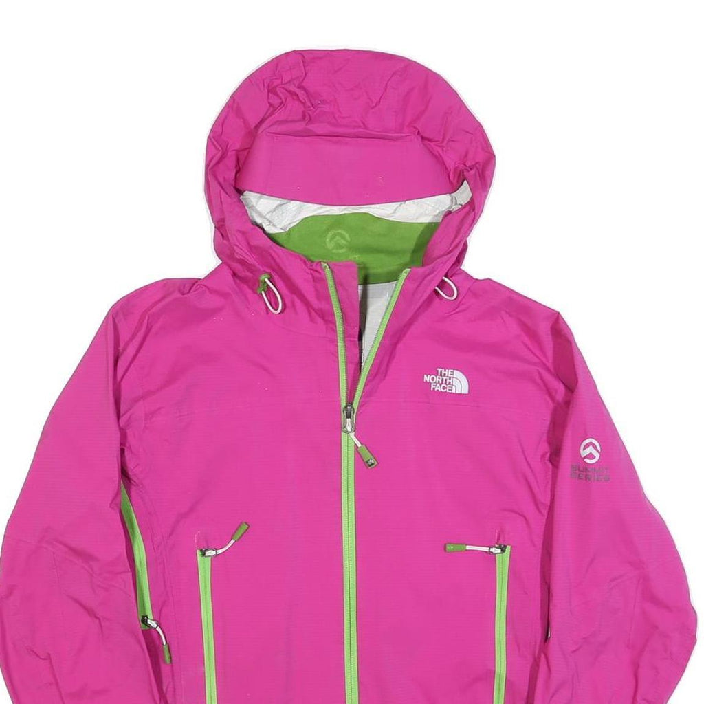 THE NORTH FACE Womens Pink & Green Outdoor Jacket S Synthetic Lightweight Zip