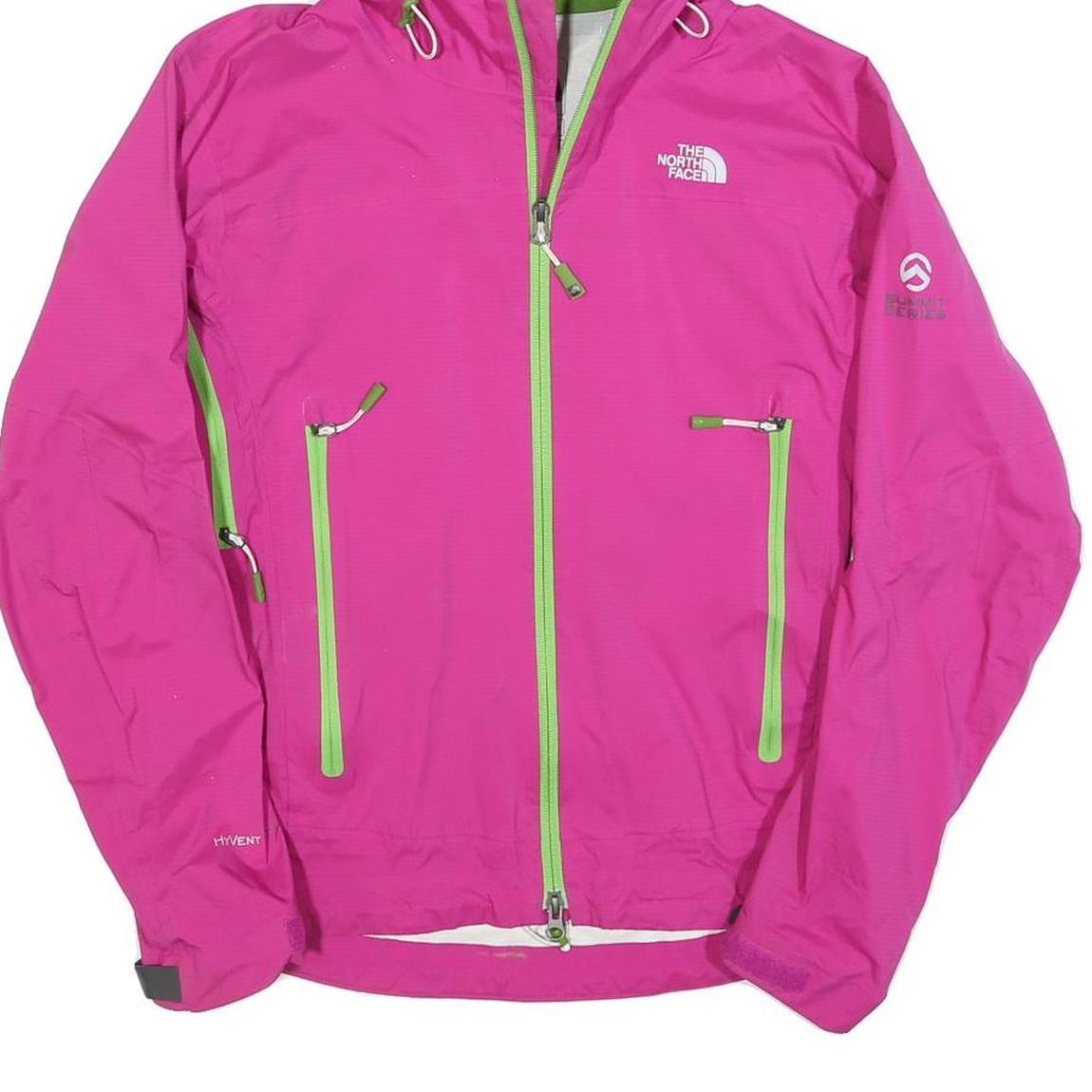 THE NORTH FACE Womens Pink & Green Outdoor Jacket S Synthetic Lightweight Zip
