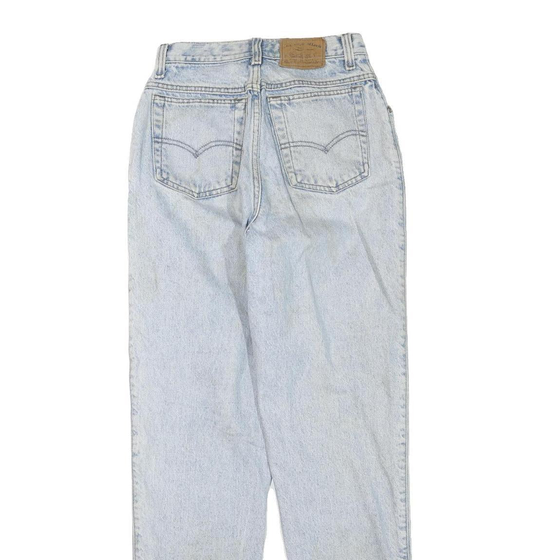 LEVI'S Womens Regular Fit Straight Blue Denim Light W24 L30 Cotton Blend Zip