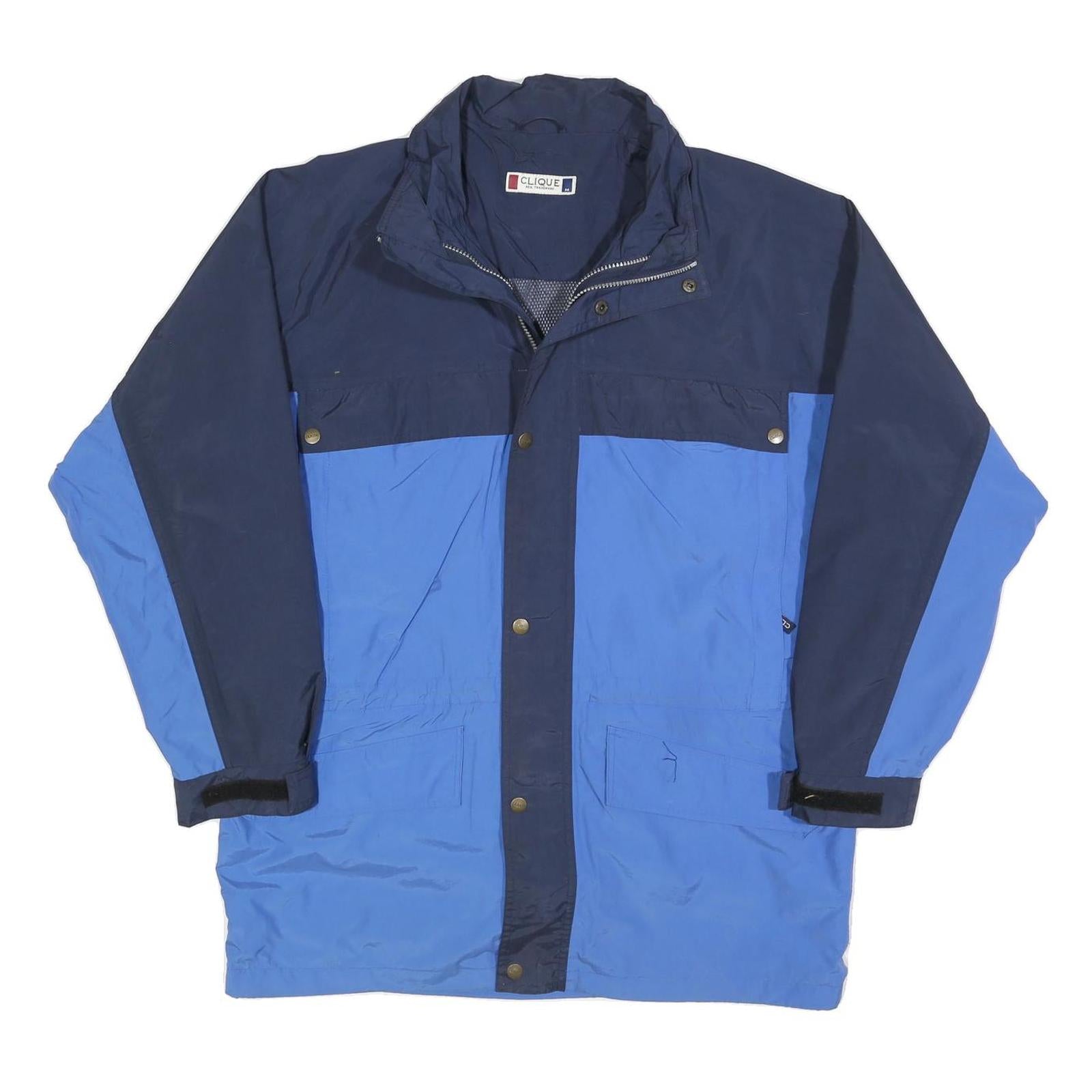 CLIQUE Mens Blue & Navy Zip Jacket M Polyester Blend Colourblock Casual Outdoor