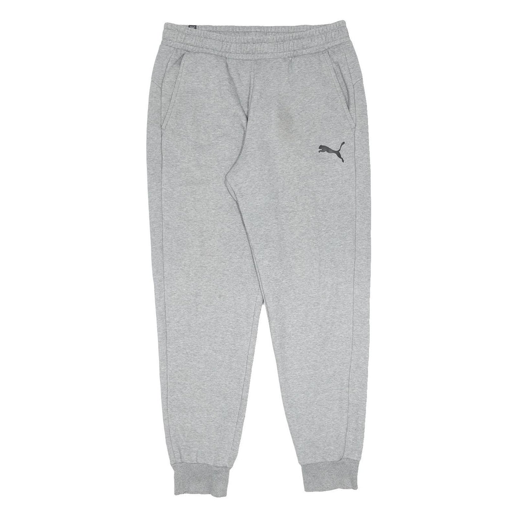 PUMA Mens Joggers Grey L W30 L28 Cotton Blend Slim Tapered Fit Casual Activewear