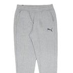 PUMA Mens Joggers Grey L W30 L28 Cotton Blend Slim Tapered Fit Casual Activewear