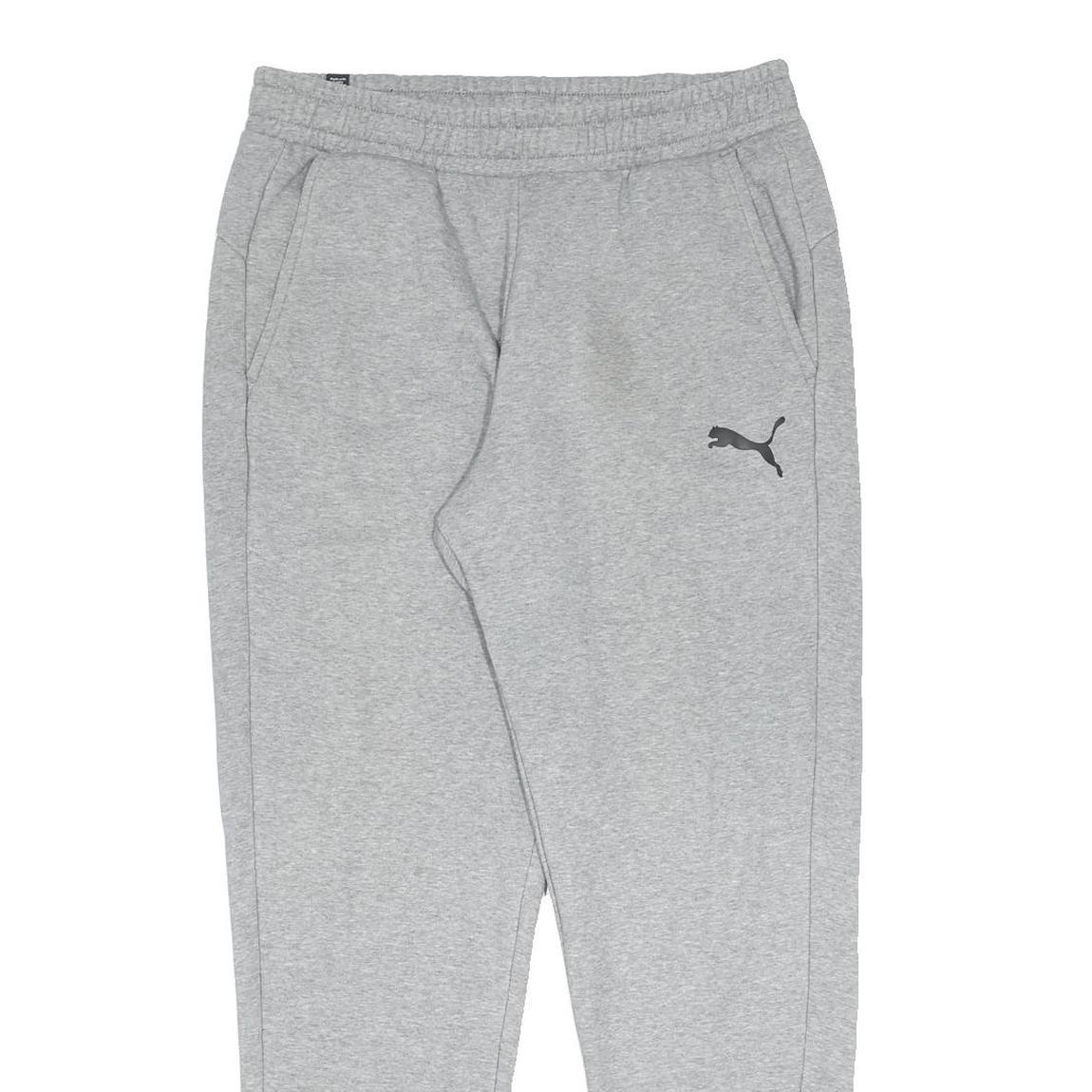 PUMA Mens Joggers Grey L W30 L28 Cotton Blend Slim Tapered Fit Casual Activewear