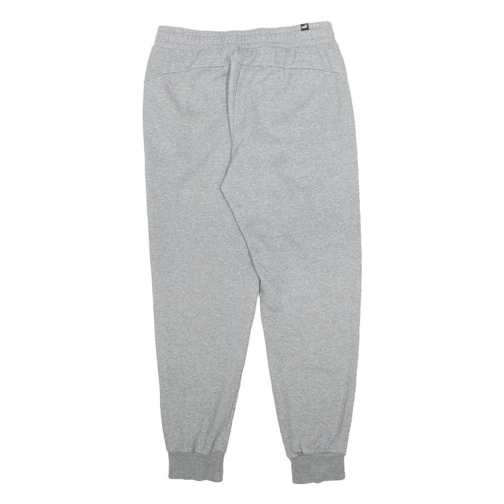 PUMA Mens Joggers Grey L W30 L28 Cotton Blend Slim Tapered Fit Casual Activewear