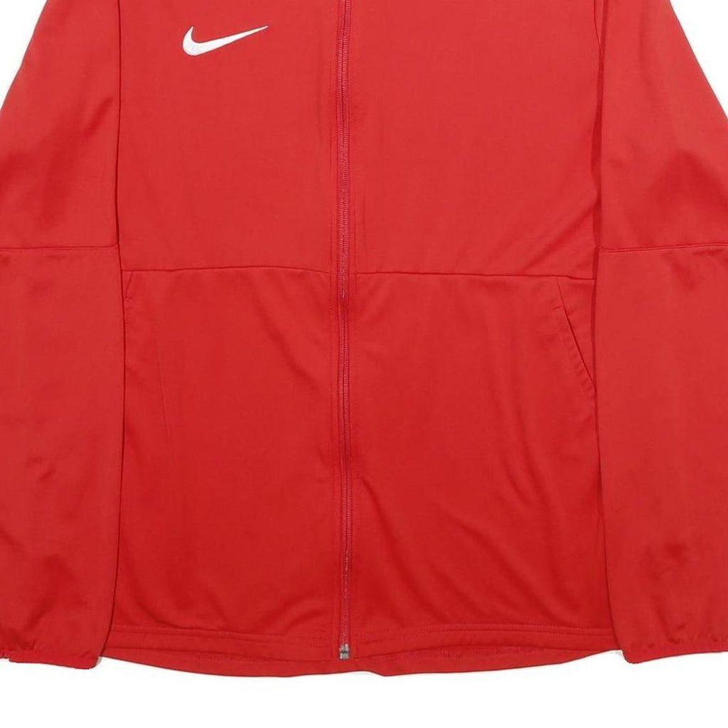 NIKE Mens Red Zip Jacket XL Polyester Plain Sportswear Activewear