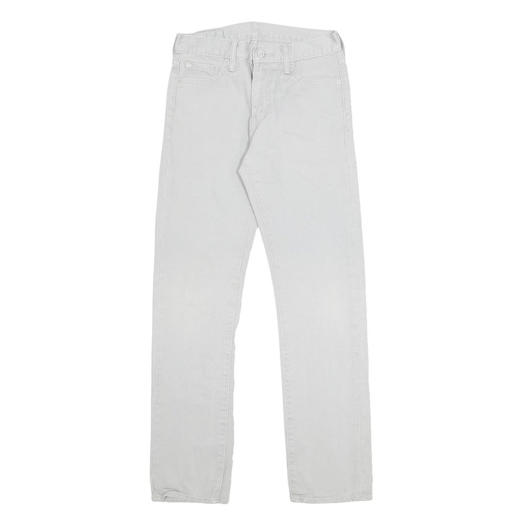 LEVI'S Mens Cotton Blend White Slim Straight Trousers W29 L32 Zip Closure Casual