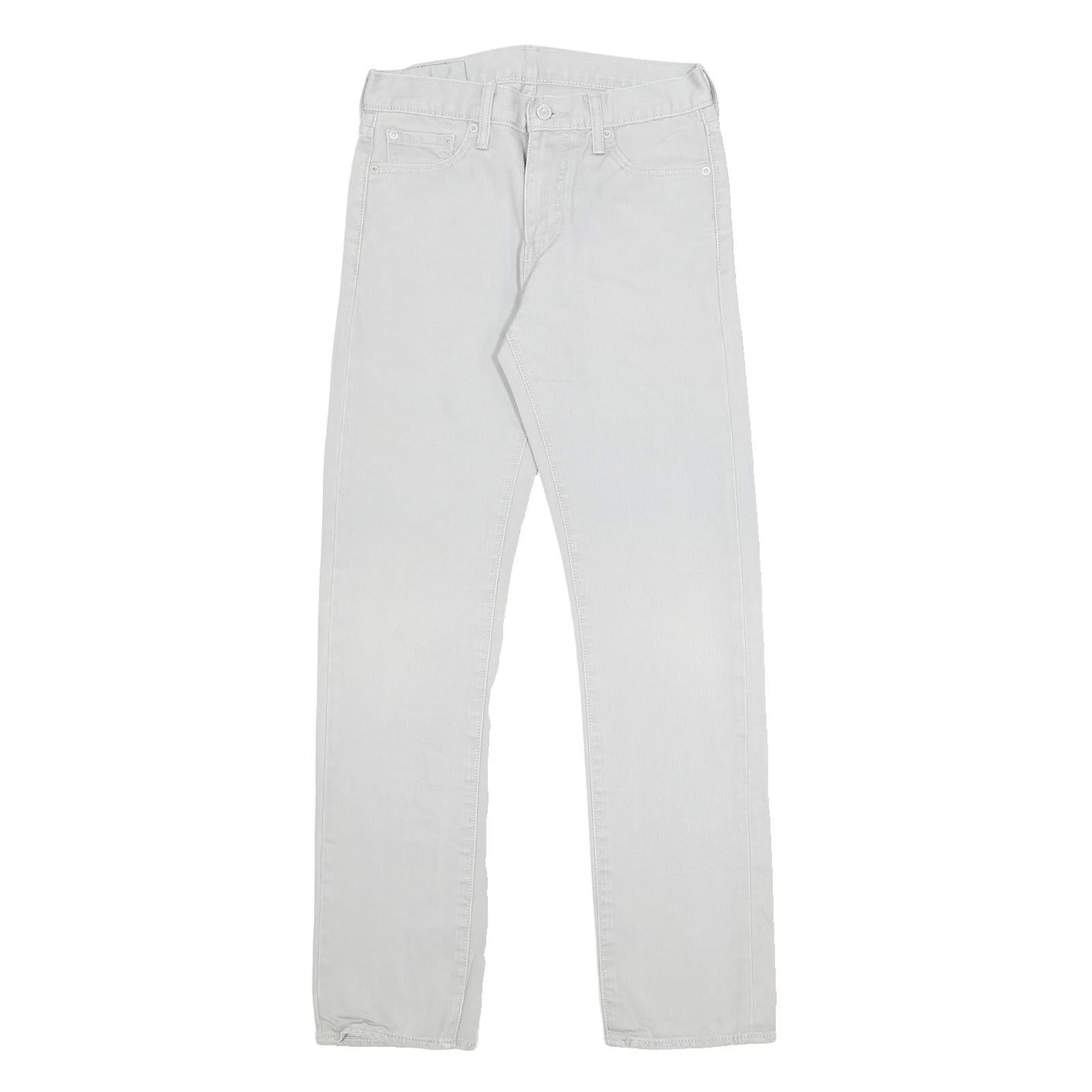 LEVI'S Mens Cotton Blend White Slim Straight Trousers W29 L32 Zip Closure Casual
