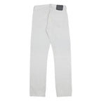 LEVI'S Mens Cotton Blend White Slim Straight Trousers W29 L32 Zip Closure Casual