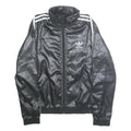 ADIDAS Womens Black Zip Track Jacket UK 10 Polyester Plain Sport Casual