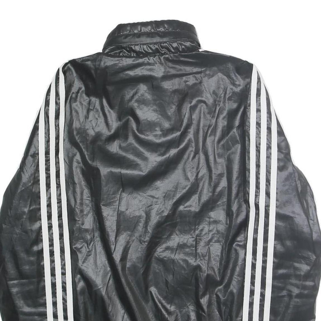 ADIDAS Womens Black Zip Track Jacket UK 10 Polyester Plain Sport Casual