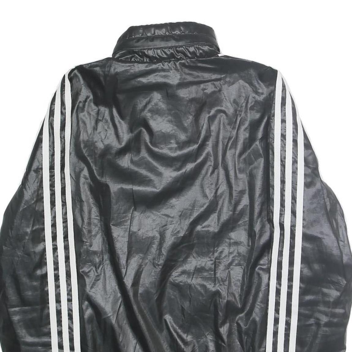 ADIDAS Womens Black Zip Track Jacket UK 10 Polyester Plain Sport Casual