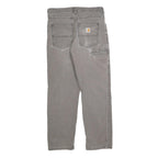 CARHARTT Relaxed Fit Mens Cotton Grey Workwear Trousers W30 L27 Zip Closure
