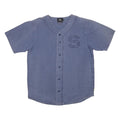 STUSSY Mens Blue Cotton Baseball Style Shirt L Casual Button Front