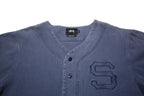 STUSSY Mens Blue Cotton Baseball Style Shirt L Casual Button Front