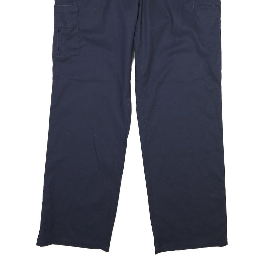 DICKIES Mens Cotton Navy Regular Straight Trousers W36 L32 Workwear Utility