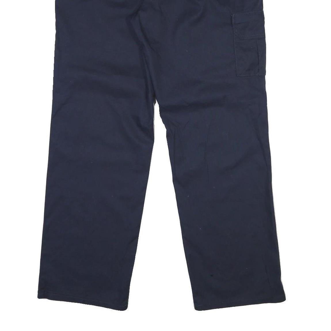 DICKIES Mens Cotton Navy Regular Straight Trousers W36 L32 Workwear Utility