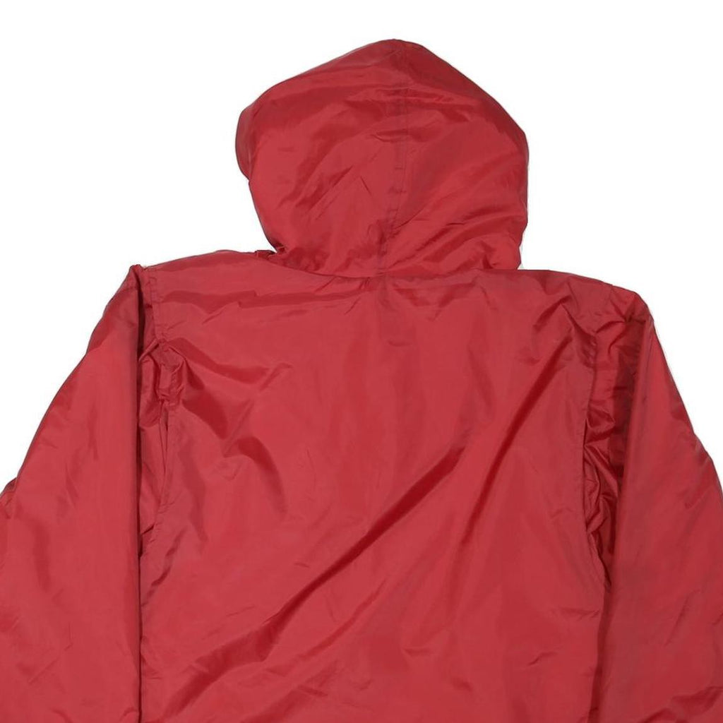 ULTRA CLUB Mens Red Hooded Nylon Track Jacket L Lightweight Zip Pockets