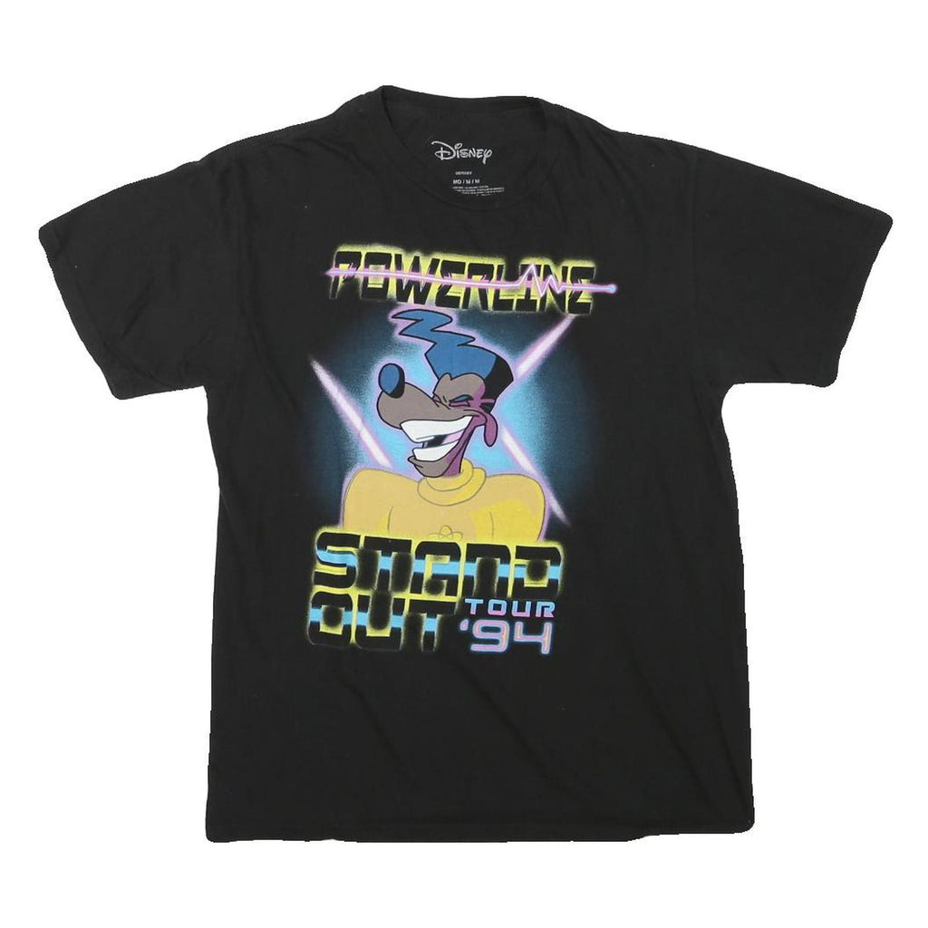 DISNEY Womens Black Powerline Stand Out Tour Graphic T-Shirt M Crew Neck Short
