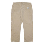 CARHARTT Mens Jeans Beige Relaxed Straight Denim W40 L30 Workwear Zip Closure