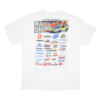 ANVIL Mens White Race To Savings NASCAR Graphic T-Shirt XL Crew Neck Short