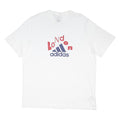 ADIDAS Mens White London Graphic T-Shirt XL Cotton Blend Crew Neck Short Sleeve