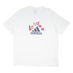 ADIDAS Mens White London Graphic T-Shirt XL Cotton Blend Crew Neck Short Sleeve