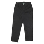 LAUREN RALPH LAUREN Womens Cotton Blend Black Regular Fit Straight Trousers W30