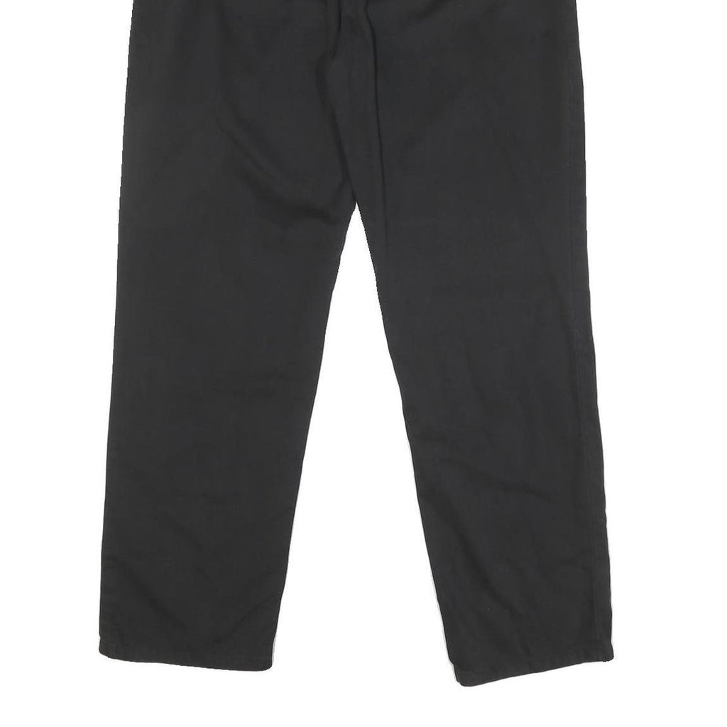 LAUREN RALPH LAUREN Womens Cotton Blend Black Regular Fit Straight Trousers W30