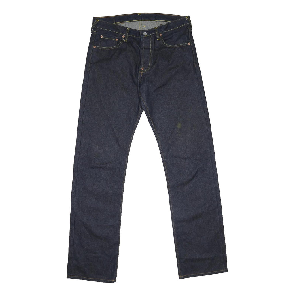 EVISU Daicock Mens Jeans Blue Classic Straight Denim Raw W32 L33 Stylish Unique
