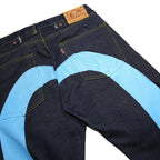 EVISU Daicock Mens Jeans Blue Classic Straight Denim Raw W32 L33 Stylish Unique
