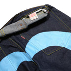 EVISU Daicock Mens Jeans Blue Classic Straight Denim Raw W32 L33 Stylish Unique