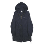 NIKE Womens Navy Blue Jacket XS Cotton Blend Zip Hooded Plain Lightweight