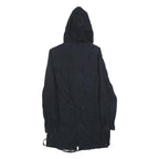 NIKE Womens Navy Blue Jacket XS Cotton Blend Zip Hooded Plain Lightweight